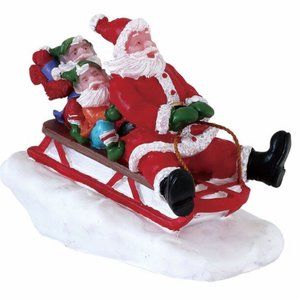 Lemax Sledding With Santa Figurine #72549